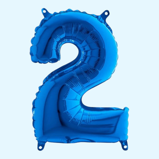 Folienballon Zahl „2“ – Royalblau, 86 cm