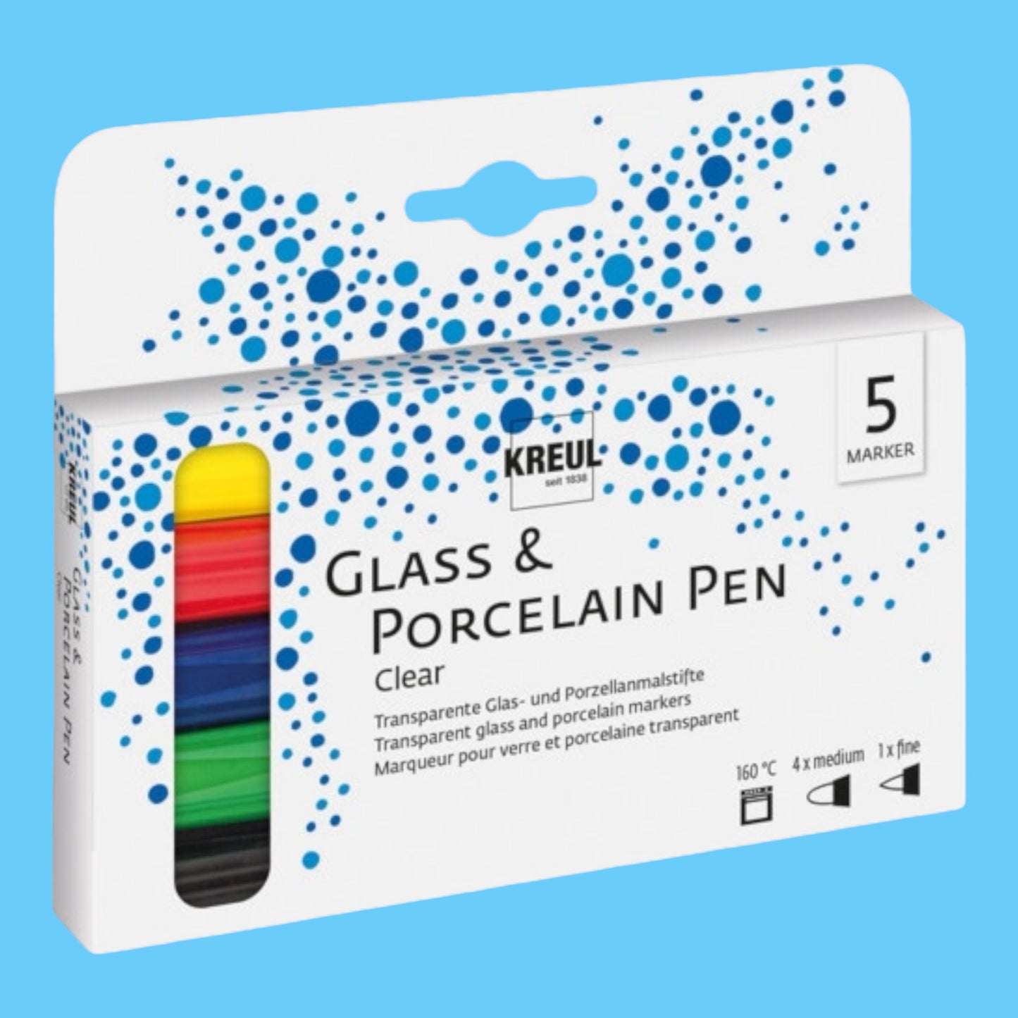 Kreul Glass & Porzellan 5er-Pack Clear