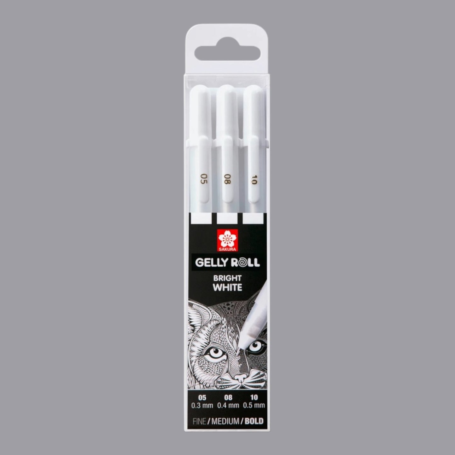 Sakura Gelly Roll Rollerball, Brite White, 3 Stück – Set mit 3 Stiften