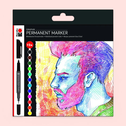 Marabu Permanent Marker Graphix Set 12er SIGNIFICANT