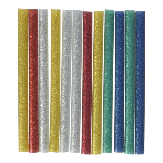 Rayher Glitter-Klebesticks, 7mm / 100mm, Für Heißklebepistole, 12 Stück