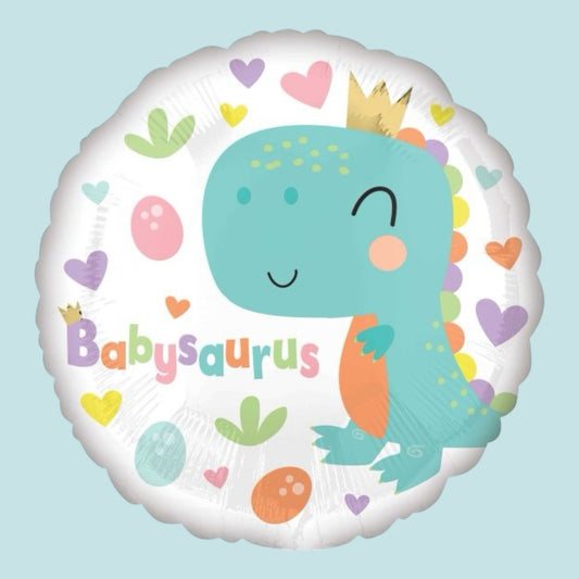 Foil Balloon Round Babysaurus - 43cm
