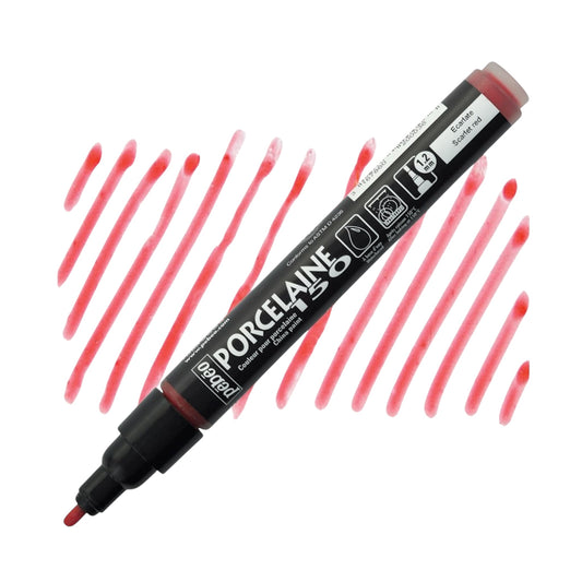 Pebeo Porcelaine 150 Paint Marker - Scarlet Red, Breit