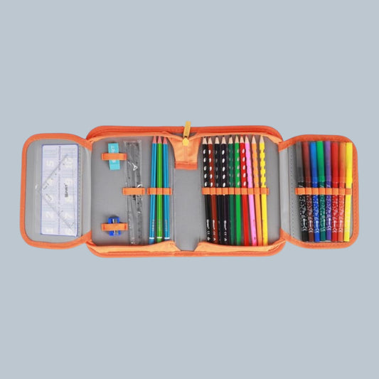 Schüler-Etui "ABS Blue Cube", 1-Zipp, 28-tlg.