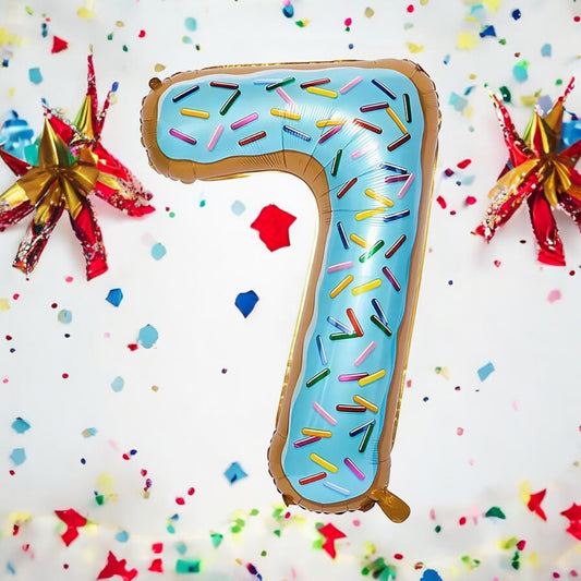 Foil Balloon "Number 7 - Festive Design" 34/86cm