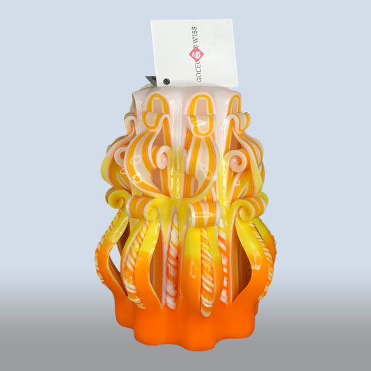 Geschnitzte Kerze Mittel - Amber Glow