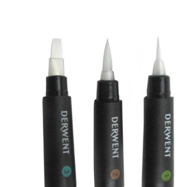 Derwent Waterbrush Multi Pack Set with 3 brushes