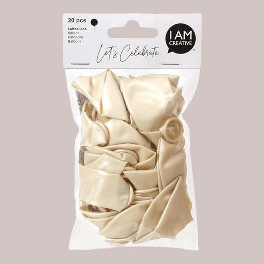 I Am Creative Balloons, cream metallic 20 pieces