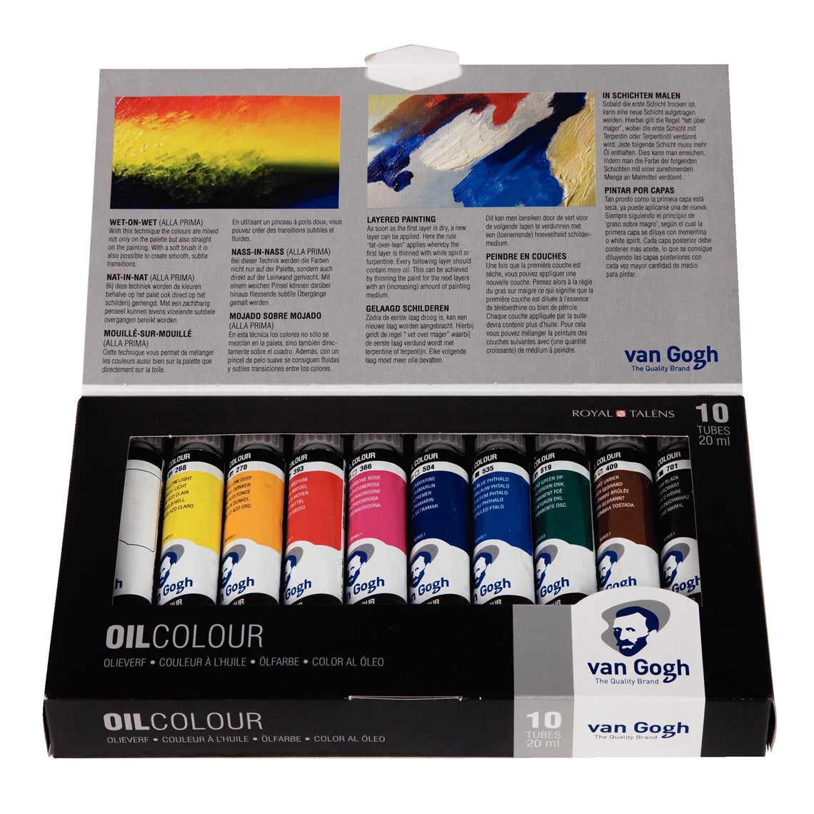 Van Gogh Basis-Set Ölfarben mit 10 Farben in 20 ml-Tuben