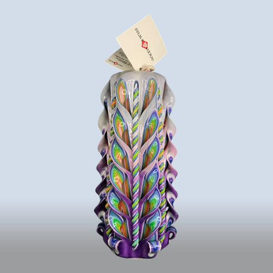 Geschnitzte Kerze Mittel - Lilac Beam