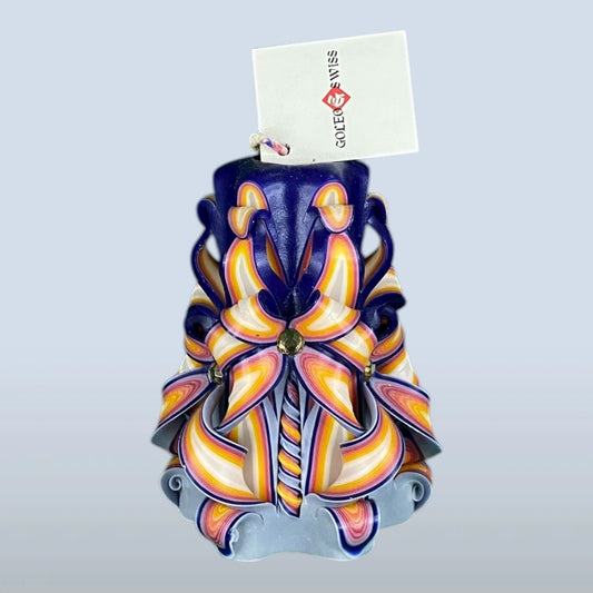 Geschnitzte Kerze Klein - Violet Sunrise