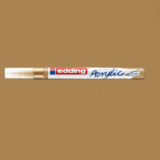 Edding 5300 acrylic marker
rich gold 924, round tip 1-2 mm