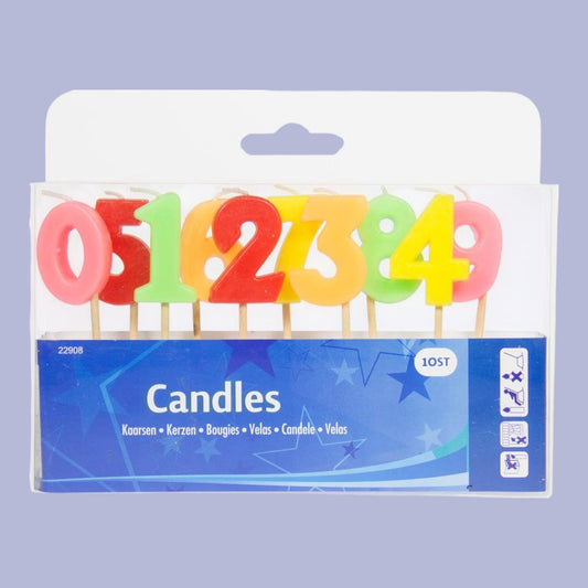 Folat – Geburtstagskerzen Zahlen 0–9 bunt