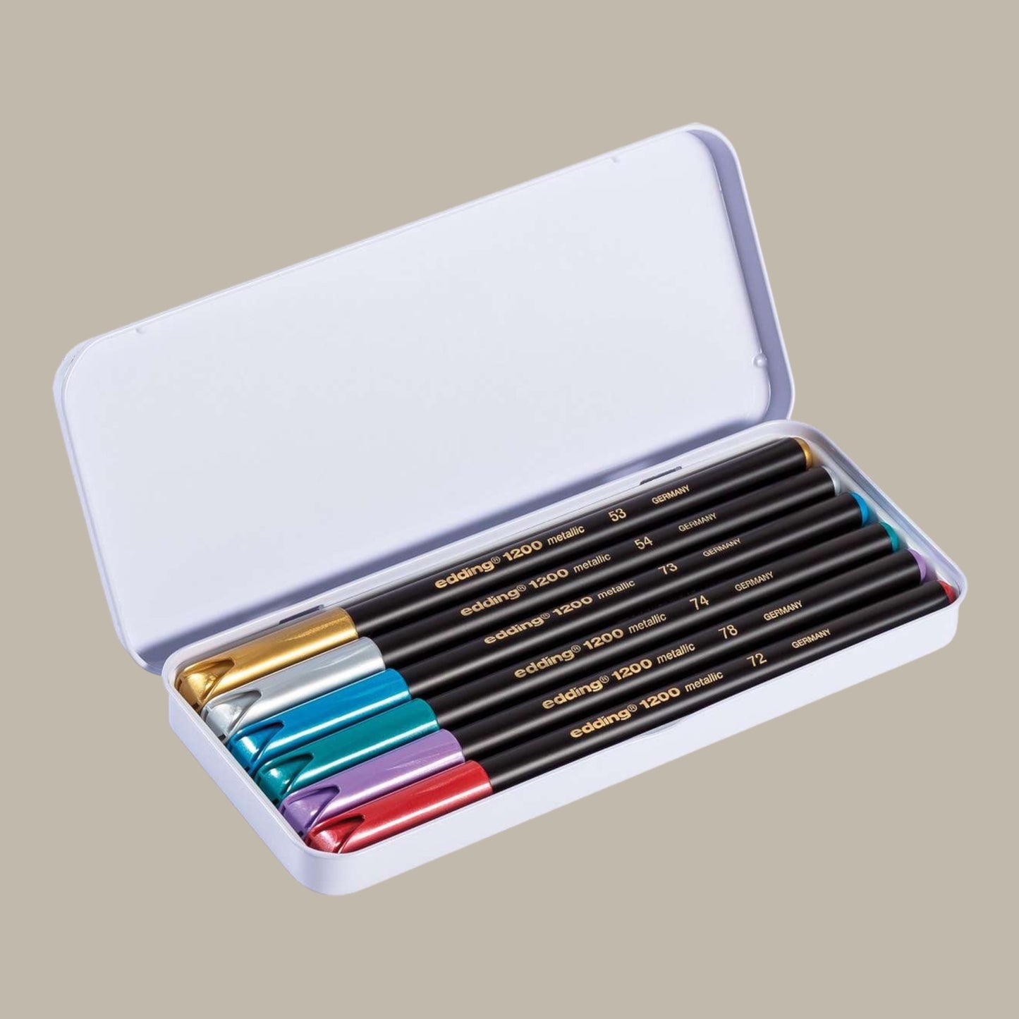 Edding 1200 fibre-tip pens metallic, set of 6