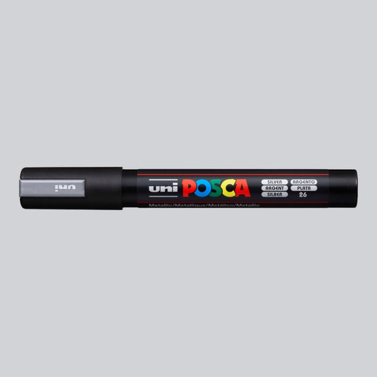 Uni Posca PC-5M Acrylic Marker 1.8-2.5mm Silver 26