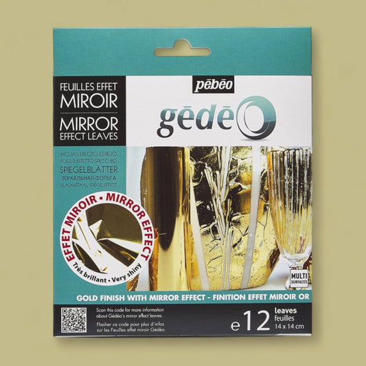 Pébéo 14x14cm 12 pieces of mirror sheets in gold colour for gilding - Gédéo