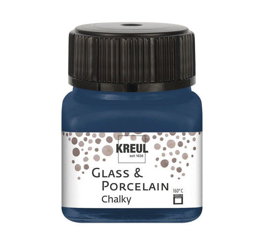 Kreul Glass & Porcelain Chalky, Porzellan und Glasfarbe Matt Navy Blue 16637