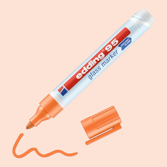 Edding 95 Glasmarker Gelb, Fluoreszierend, Rundspitze 1,5–3 mm