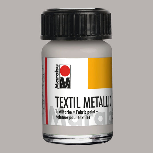 Marabu Textil, Stofffarbe Metallic Silber 782, 15 ml