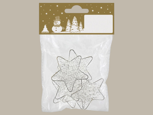 Geroma Sterne aus Draht, 5 cm, Silber, 6 Stück