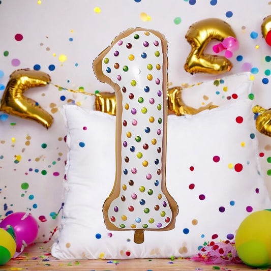 Foil Balloon "Number 1 - Festive Design" 34/86cm