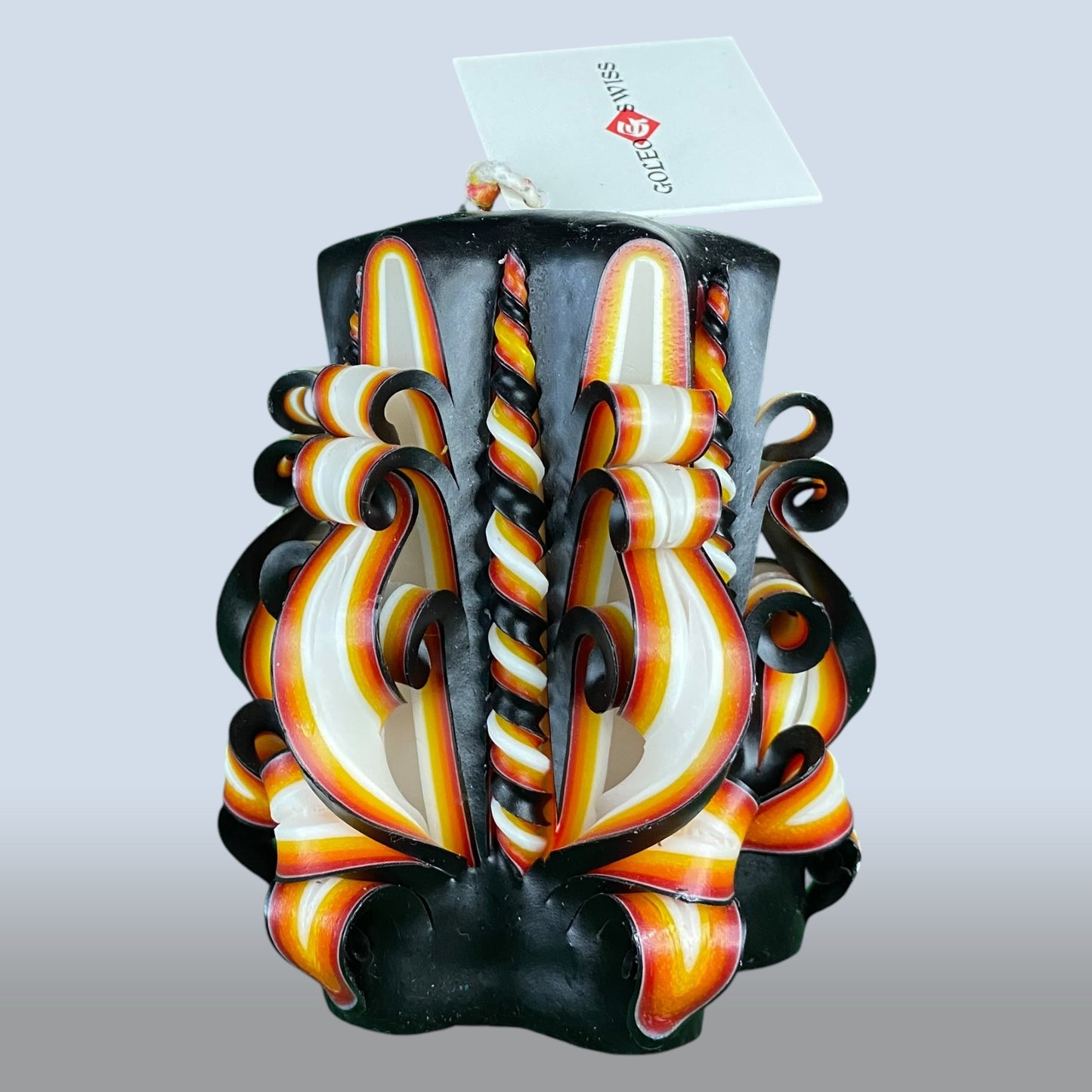 Geschnitzte Kerze Klein - Inferno Shade