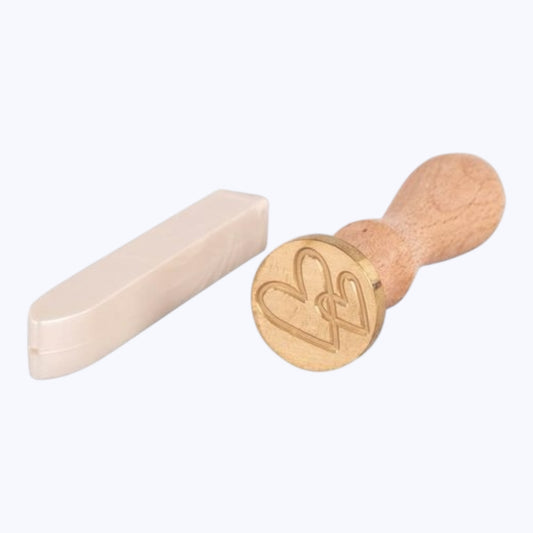 Rayher Siegelwachs-Set Herzen, Weiß Metallic, 2,5 cm