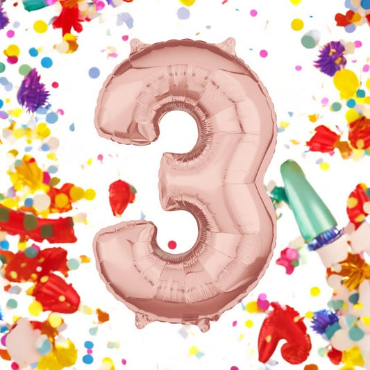 foil balloon "Rose Gold Number 3"