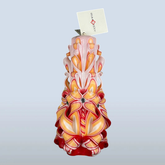 Geschnitzte Kerze Gross - Coral Sunset