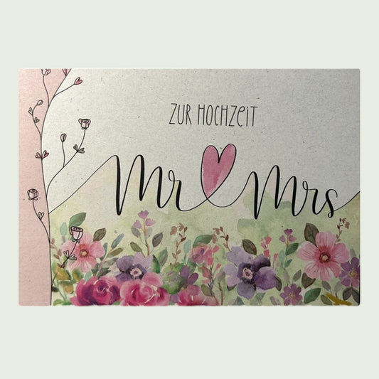 Postkarte „Zur Hochzeit – Mr & Mrs“