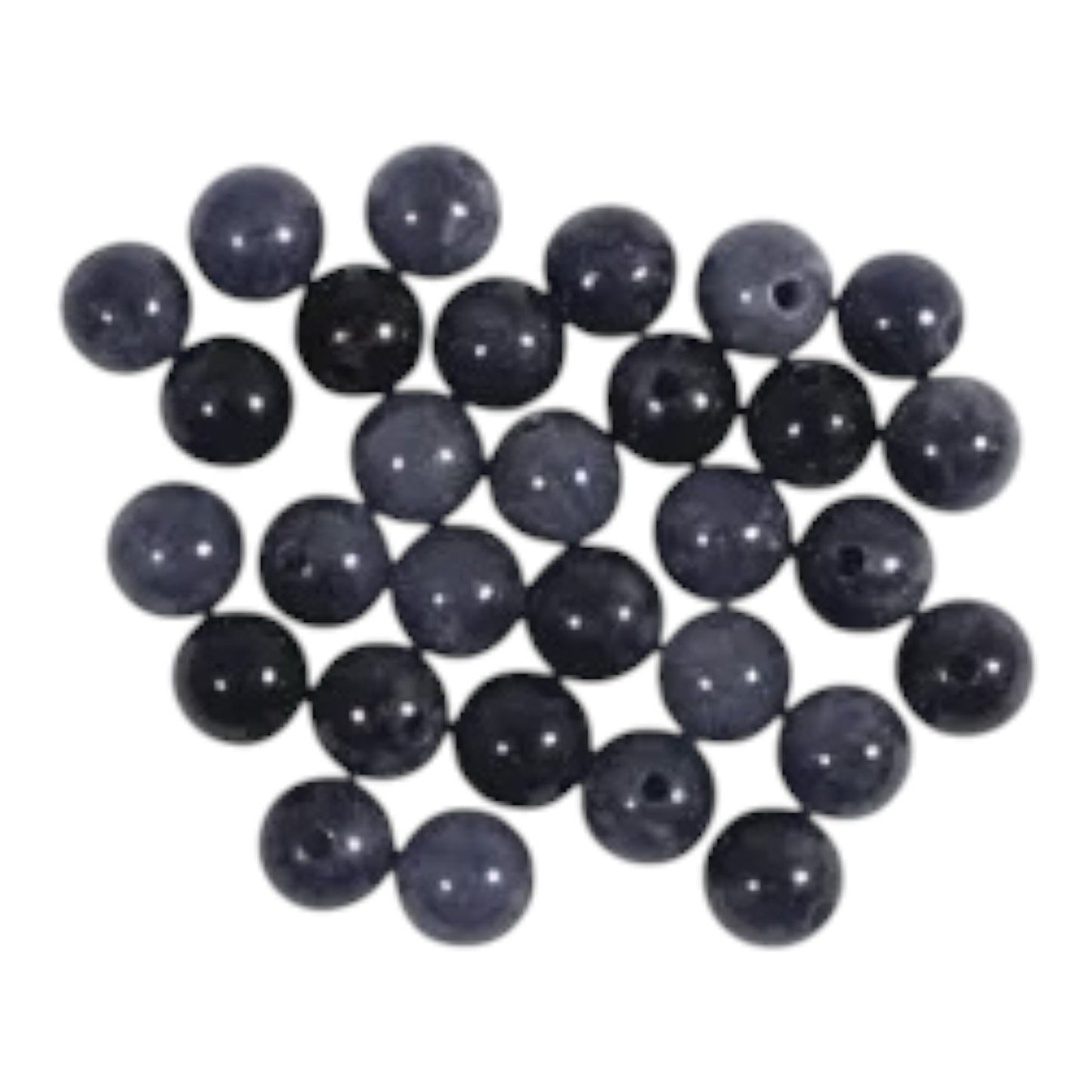 Rayher Halbedelsteinperlen Cordierite 6 mm, 30 Stück