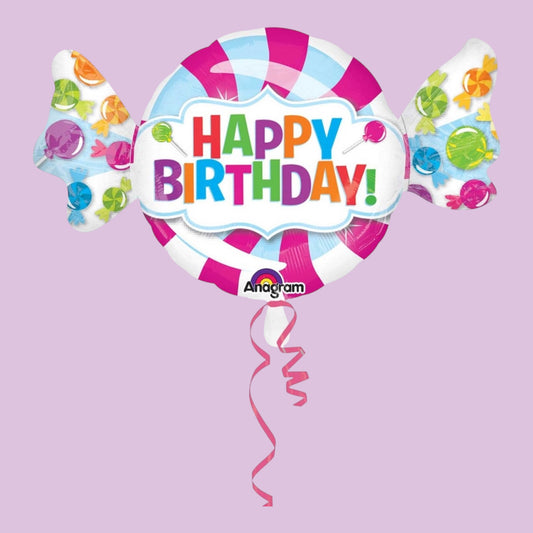 Foil balloon sweets Happy Birthday 101cm x 60cm