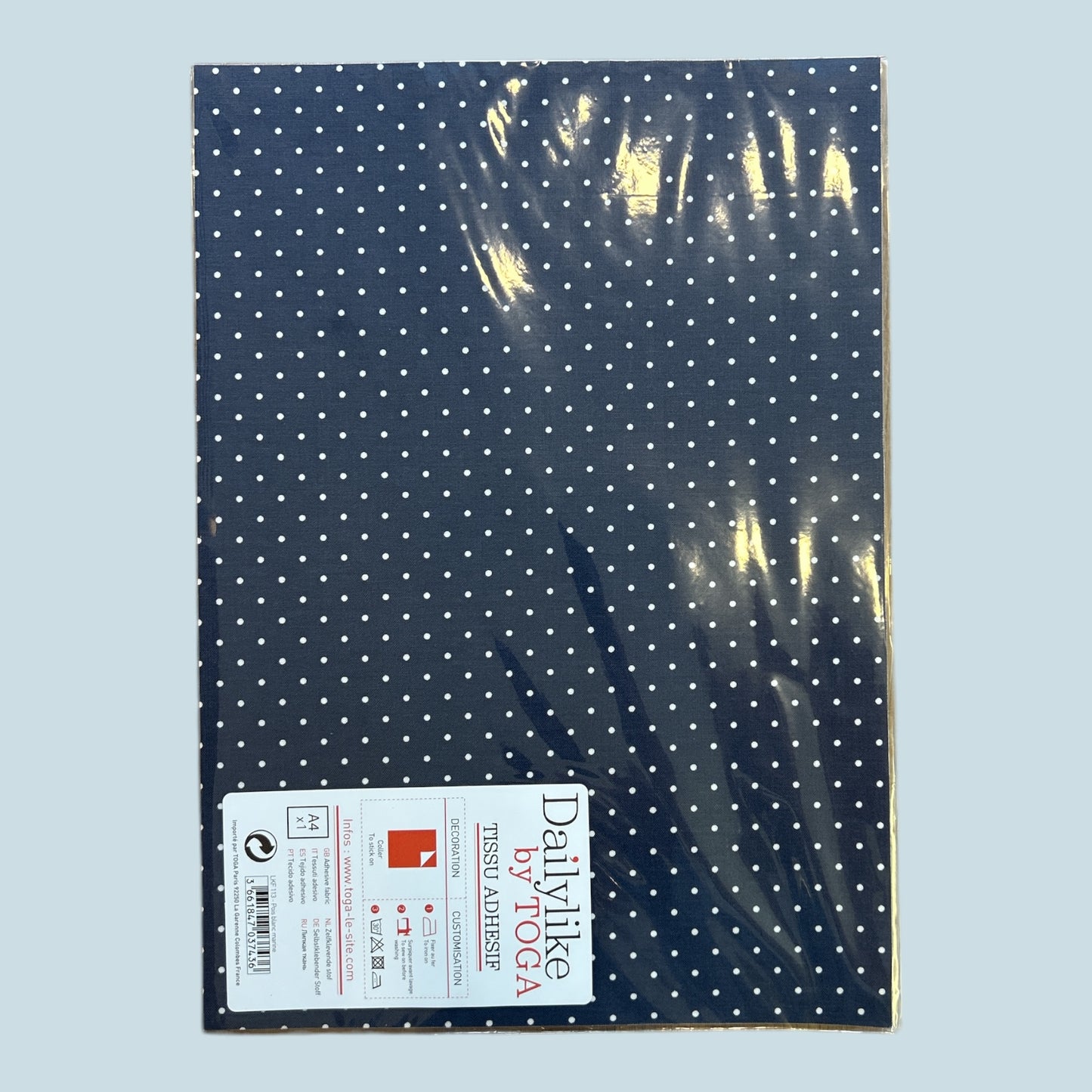 Dailylike by TOGA – Iron-on film dark blue with white dots, A4