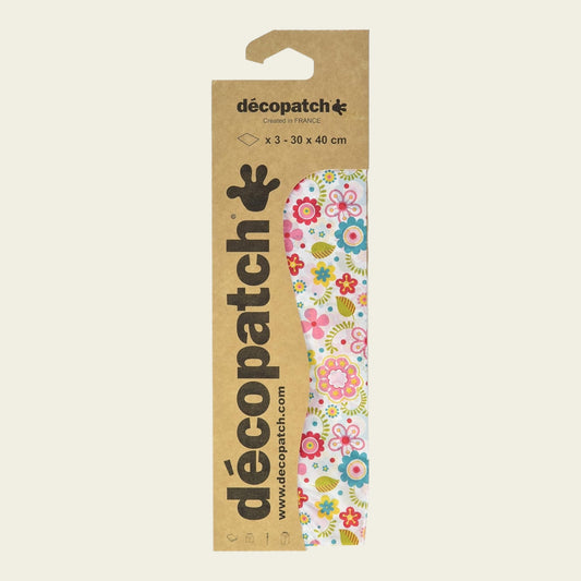 Décopatch Decopatch paper 3 pieces 30 x 40 cm flowers colorful