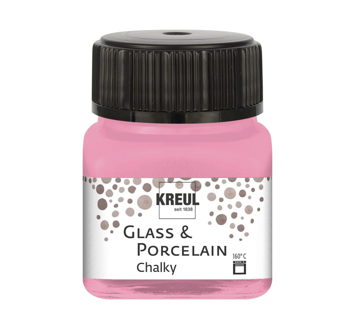 Kreul Glass & Porcelain Chalky, Porcelain and Glass Paint Matt Candy Rose 16635