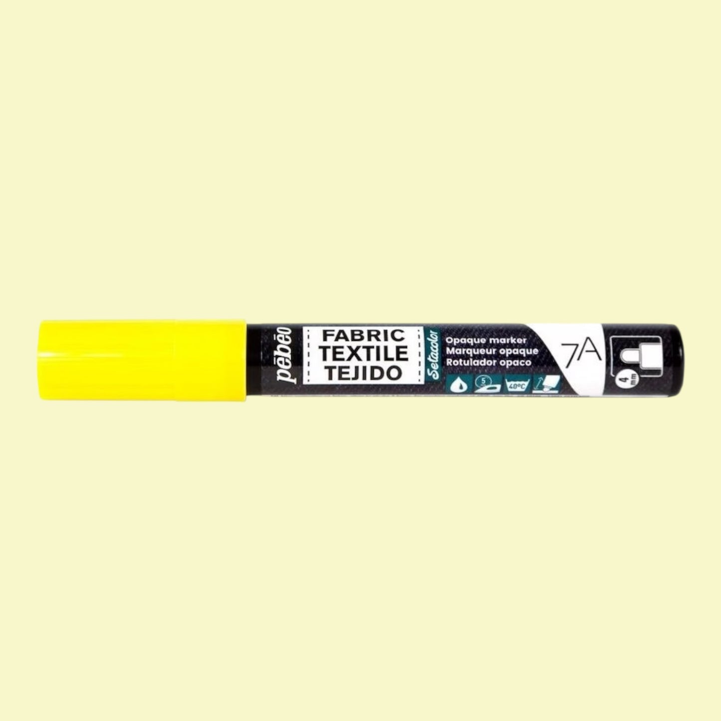 Pébéo Textil 7A Marker Opak – 4 mm Rundspitze , Gelb