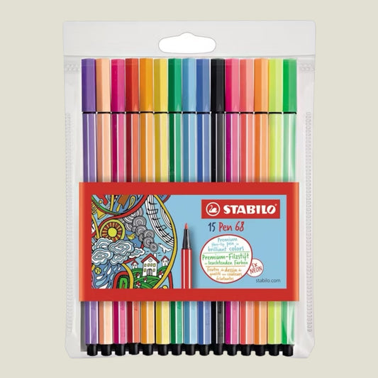 Stabilo Pen 68 Set, 15 pieces – 1 mm