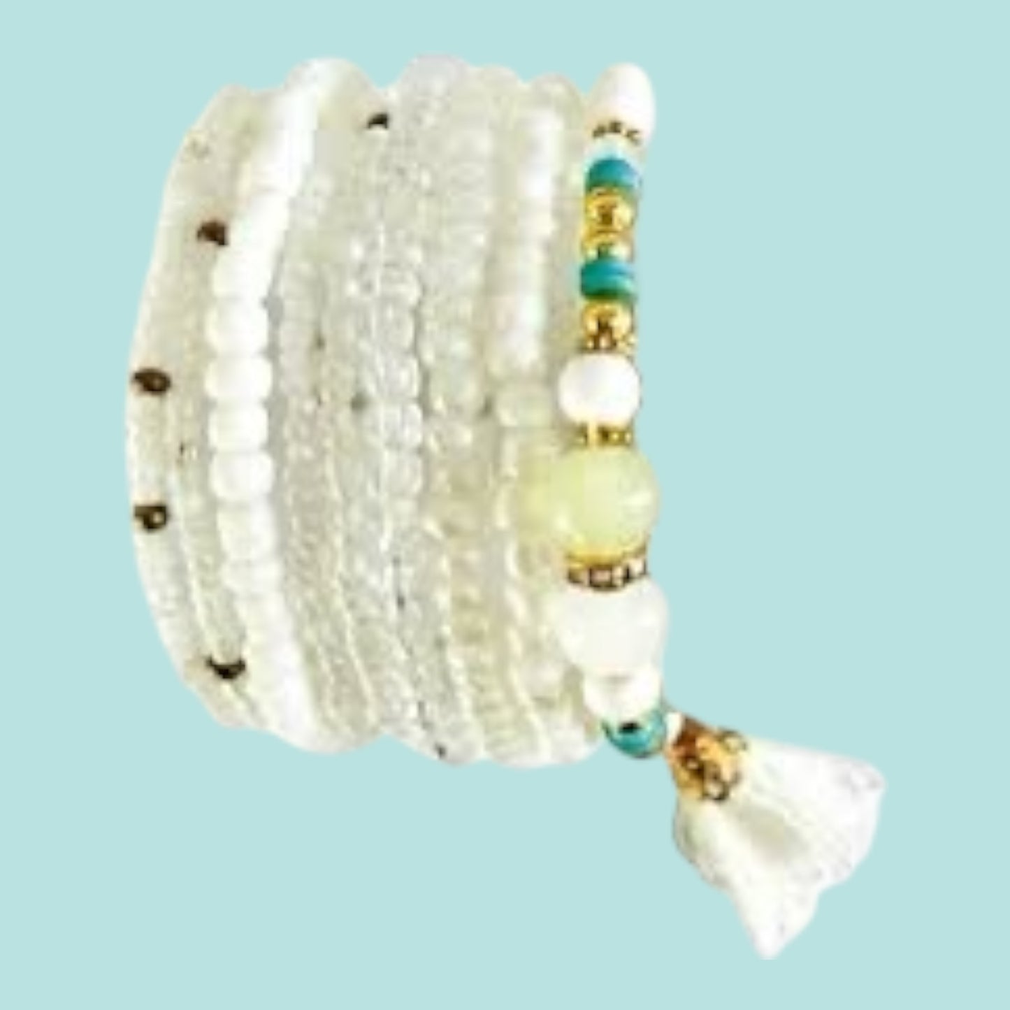 Glorex Armband‑Set DIY – Weiss‑Grün (für 6–9 Armbänder)