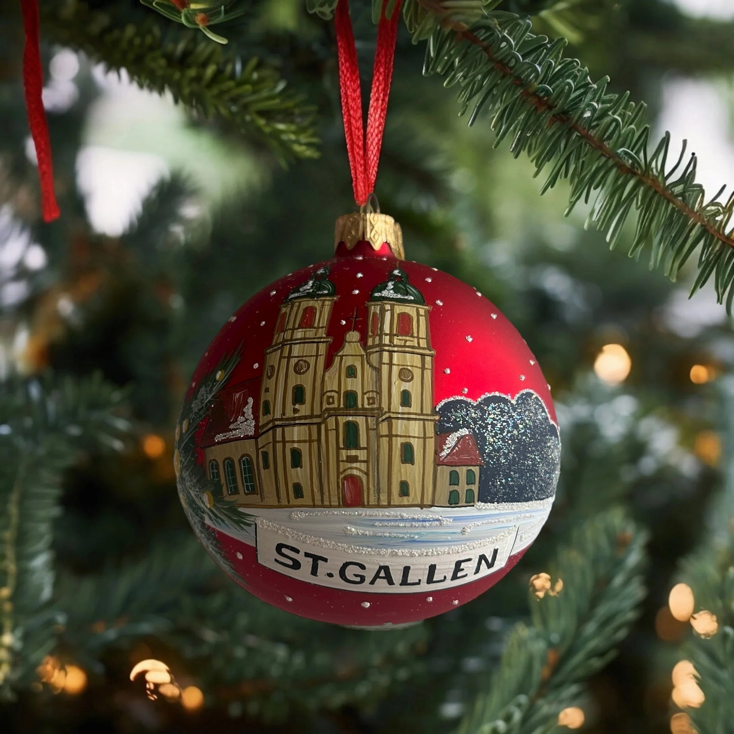 Weihnachtskugeln St. Gallen Rot