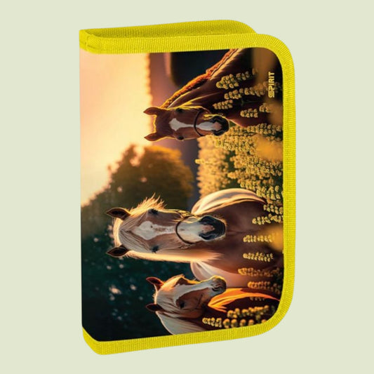 Schüler Etui "HORSES" 1-Zipp, 50-tlg.