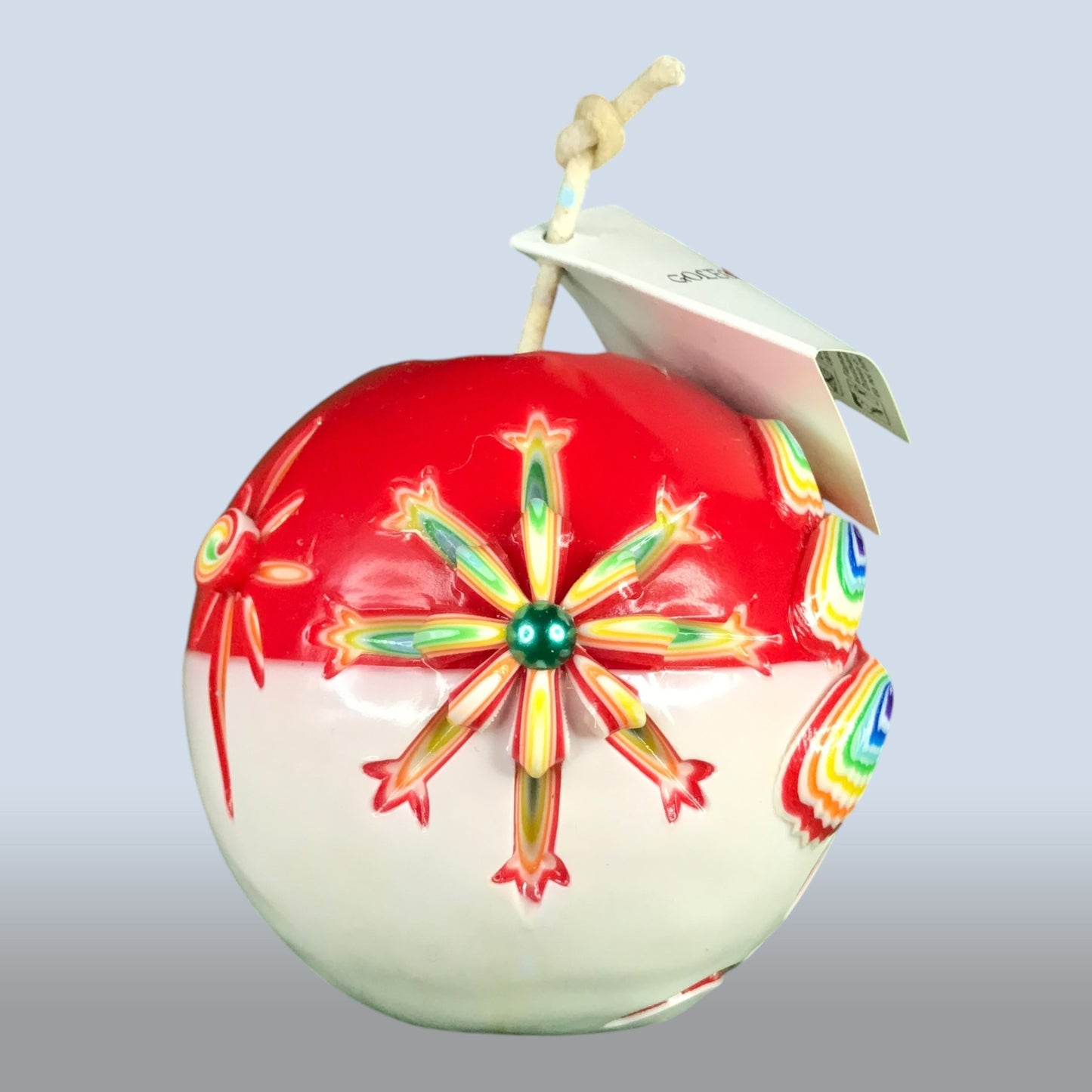 Geschnitzte Kerze Rund - Frosted Celebration