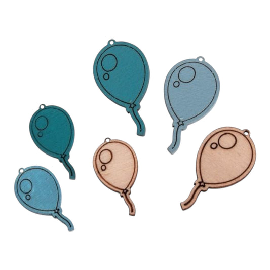 Rayher Miniatur-Holz Ballons FSC 100%, 18 Stück, ca. 1,5–1,8 × 2,7–3,5 cm