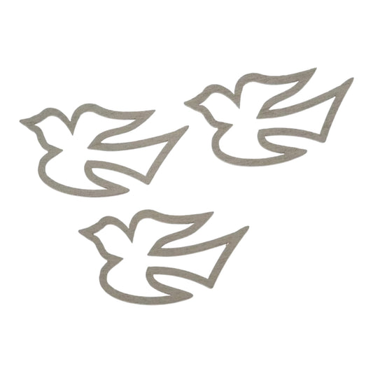 Glorex Holzstreuteile Taube, 8 Stück, ca. 3–4 cm, weiss