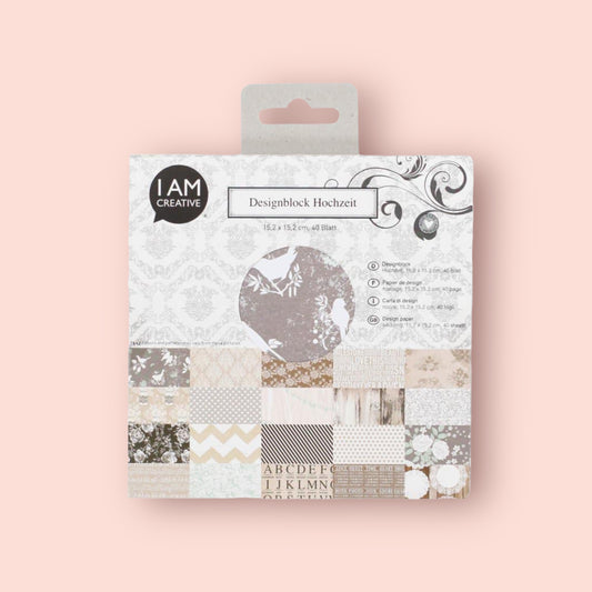 Pearlscent Design Paper Set Wedding Scrapbooking Paper 15.2x15.2cm