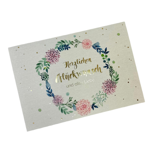 Postcard. Congratulations and all the best