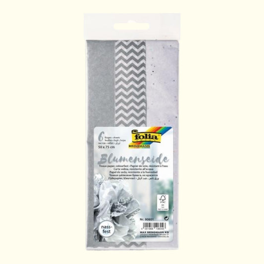 Folia Tissue Paper Mix Silver 50x75 cm – 6 Sheets