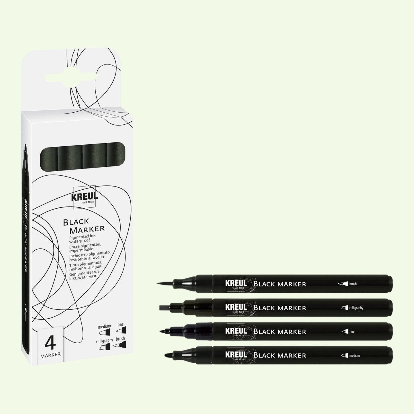 Kreul Black Marker, schwarz, 4er Set