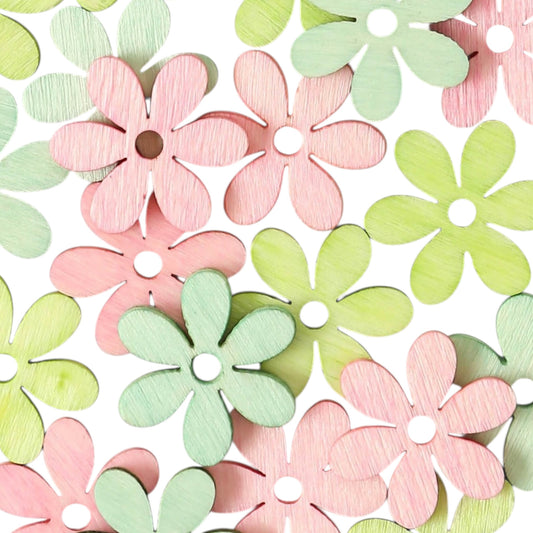 I AM Creative Streuteile Blume pastell, 24 Stück, ca. 2–3 cm, pastell-mix