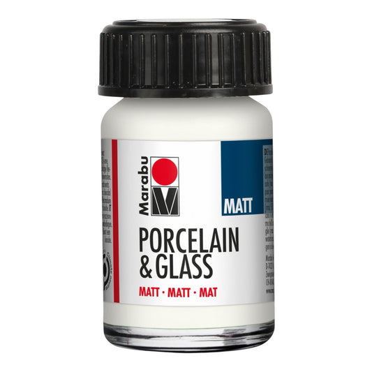 Marabu Matt Porzellan- und Glasfarbe, Weiss 070 , 15 ml