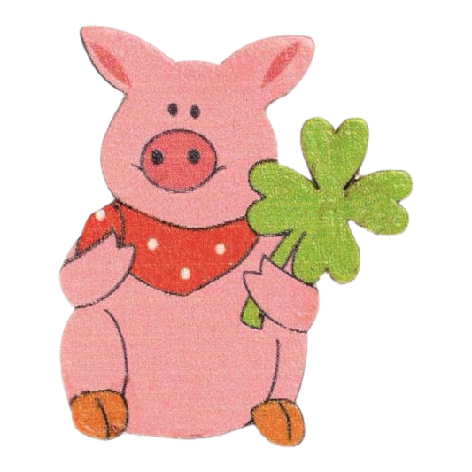 Glorex Streuteile Glücksschwein, 6 Stück, ca. 3,5 cm, Sperrholz